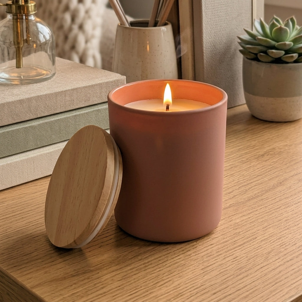 Bougie parfumée Édition Pot de pêche – Personnalisable & artisanale