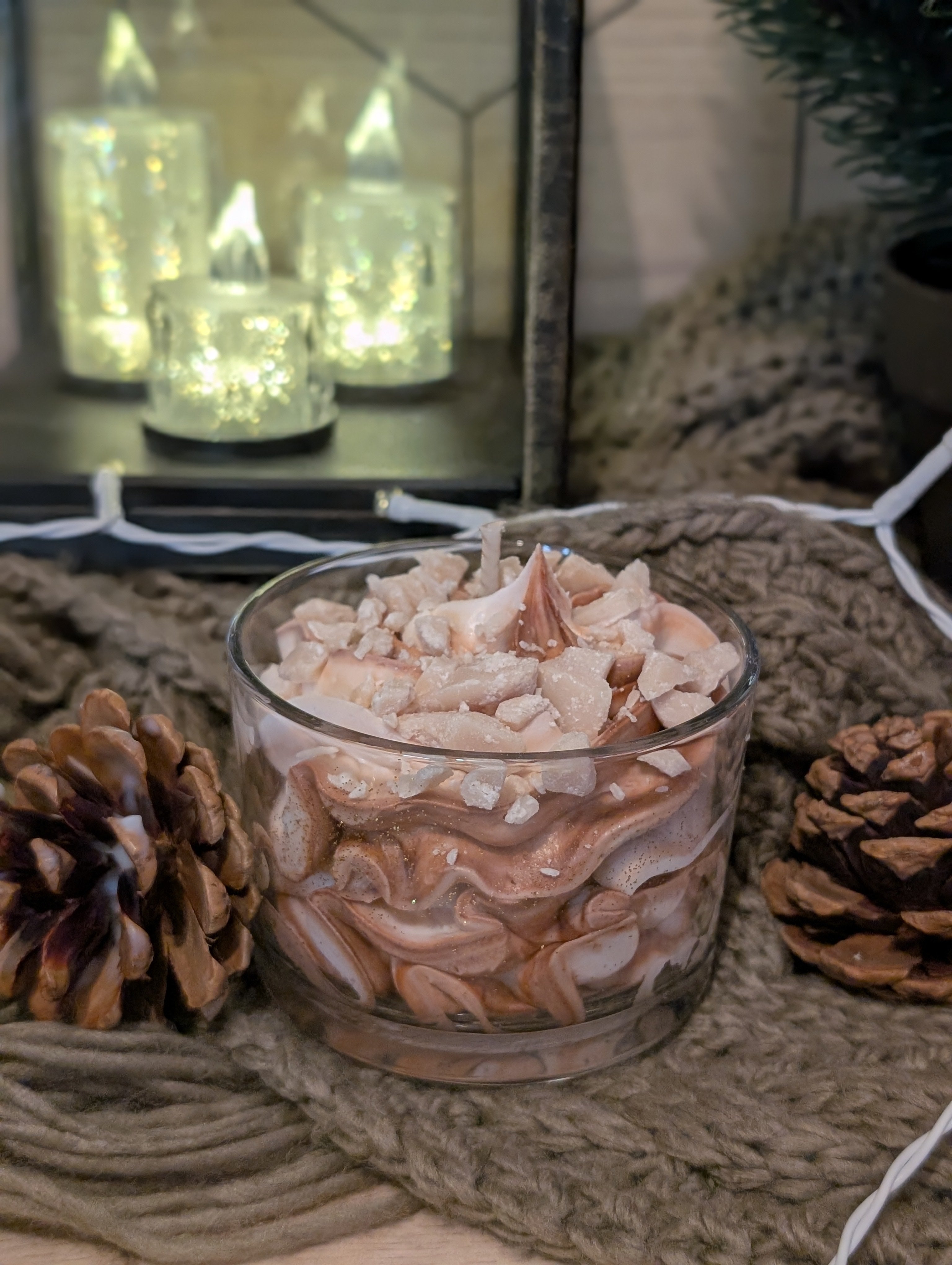 Bougie bûche pralin