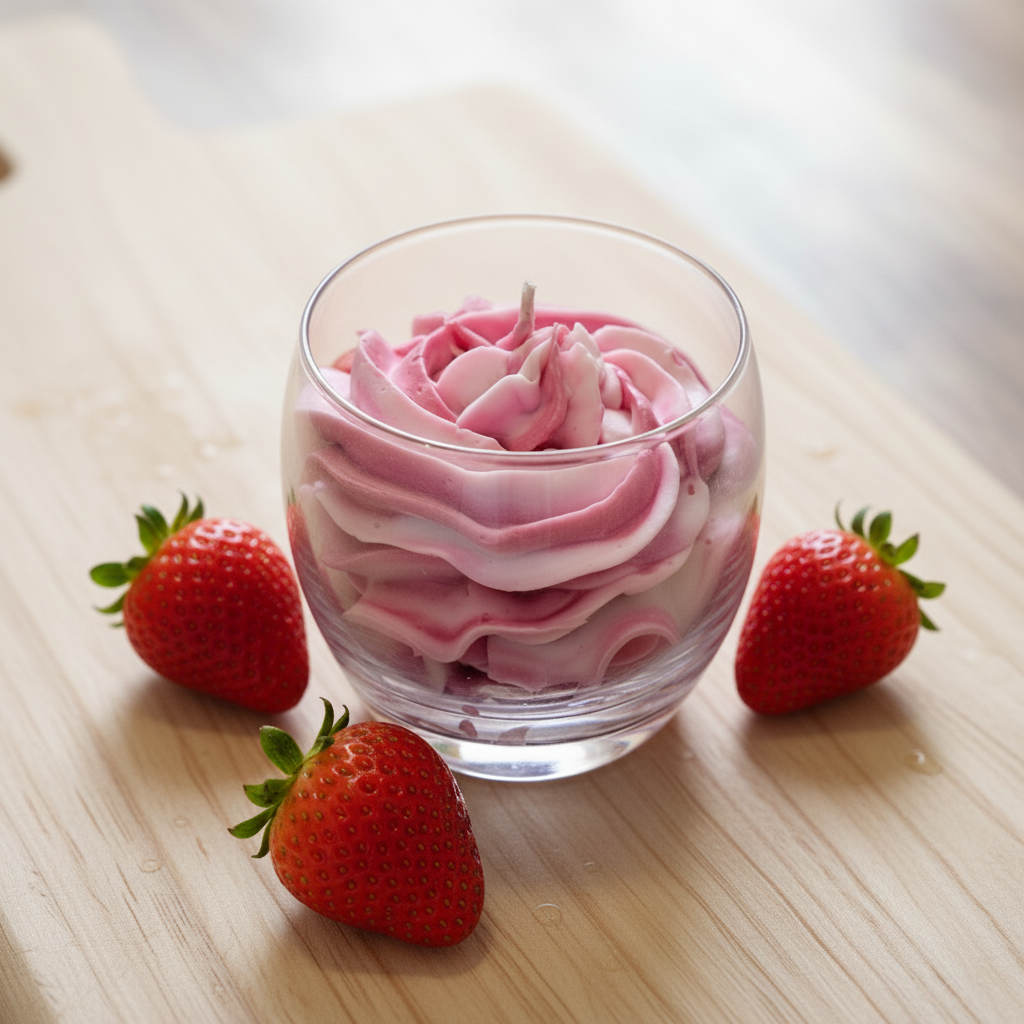 Bougie "boule" délice de fraises